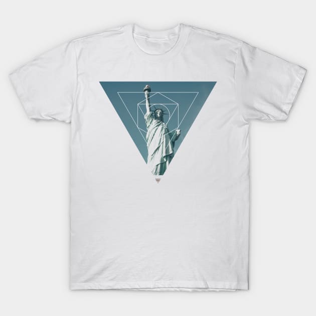 Statue of Liberty Geometric Photography T-Shirt by deificusArt